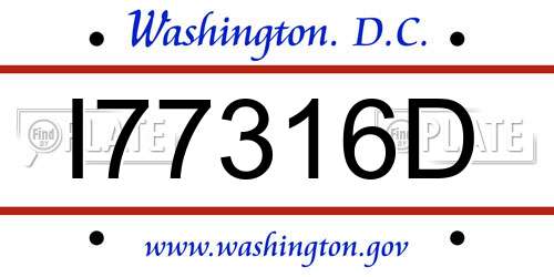 I77316D District Of Columbia License Plate