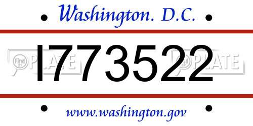 I773522 District Of Columbia License Plate