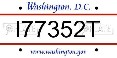 I77352T District Of Columbia License Plate