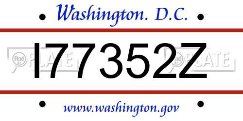 I77352Z District Of Columbia License Plate