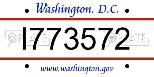 I773572 District Of Columbia License Plate