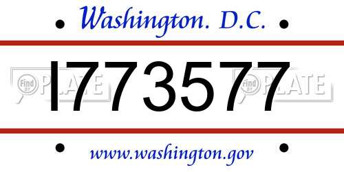 I773577 District Of Columbia License Plate