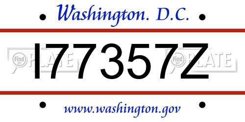 I77357Z District Of Columbia License Plate