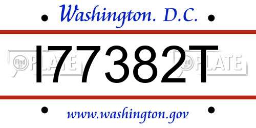 I77382T District Of Columbia License Plate