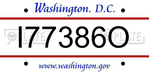 I77386O District Of Columbia License Plate