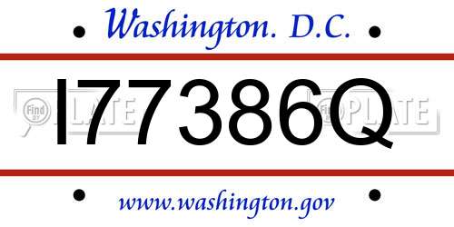 I77386Q District Of Columbia License Plate