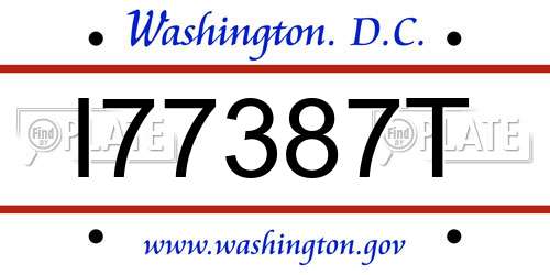 I77387T District Of Columbia License Plate
