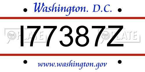 I77387Z District Of Columbia License Plate