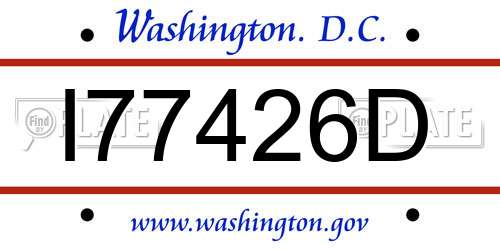 I77426D District Of Columbia License Plate