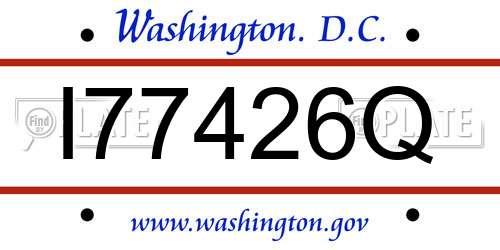 I77426Q District Of Columbia License Plate