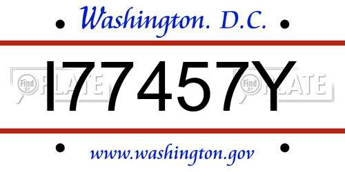 I77457Y District Of Columbia License Plate