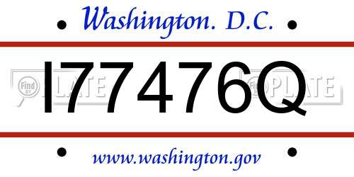 I77476Q District Of Columbia License Plate