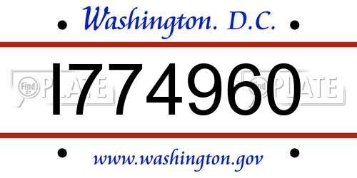 I774960 District Of Columbia License Plate