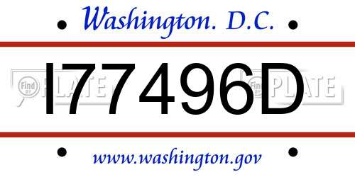 I77496D District Of Columbia License Plate