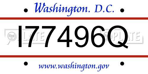 I77496Q District Of Columbia License Plate