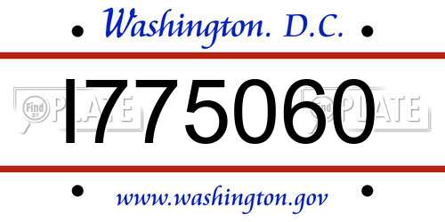 I775060 District Of Columbia License Plate