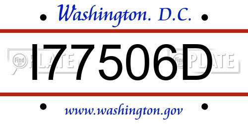 I77506D District Of Columbia License Plate