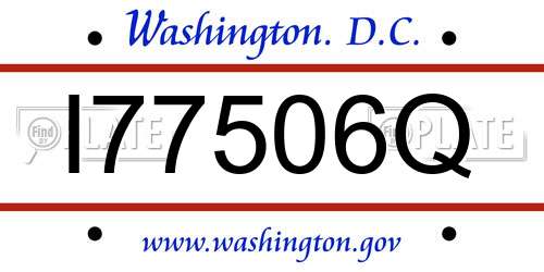 I77506Q District Of Columbia License Plate