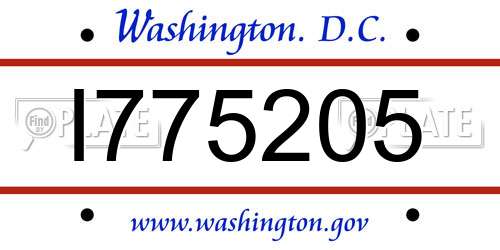 I775205 District Of Columbia License Plate