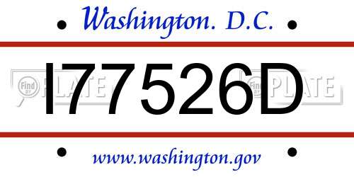 I77526D District Of Columbia License Plate