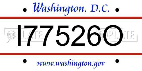 I77526O District Of Columbia License Plate