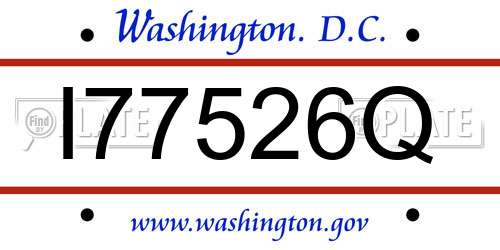 I77526Q District Of Columbia License Plate