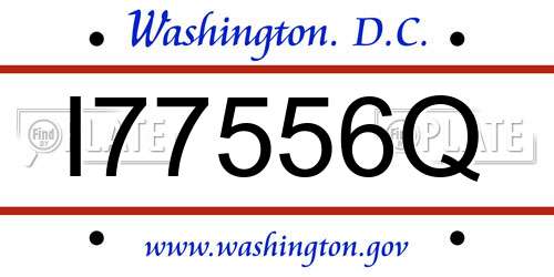 I77556Q District Of Columbia License Plate