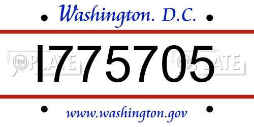 I775705 District Of Columbia License Plate