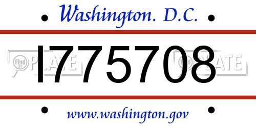 I775708 District Of Columbia License Plate