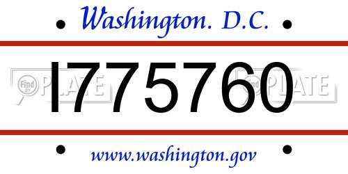 I775760 District Of Columbia License Plate