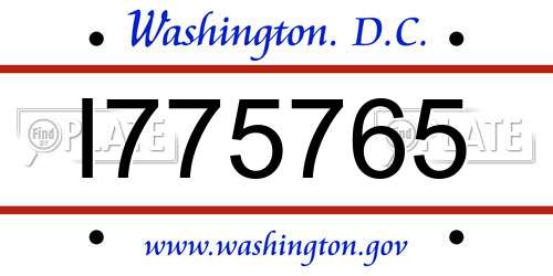 I775765 District Of Columbia License Plate
