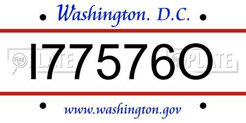 I77576O District Of Columbia License Plate