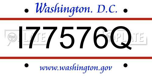 I77576Q District Of Columbia License Plate