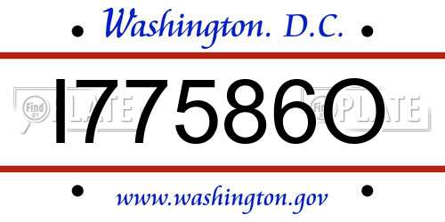 I77586O District Of Columbia License Plate