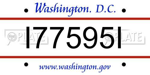 I77595I District Of Columbia License Plate