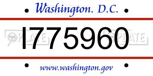 I775960 District Of Columbia License Plate