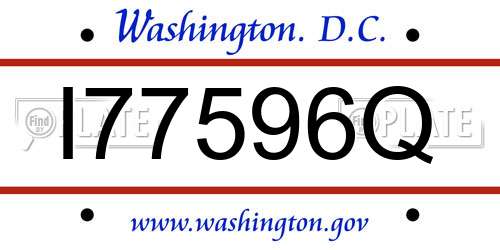 I77596Q District Of Columbia License Plate