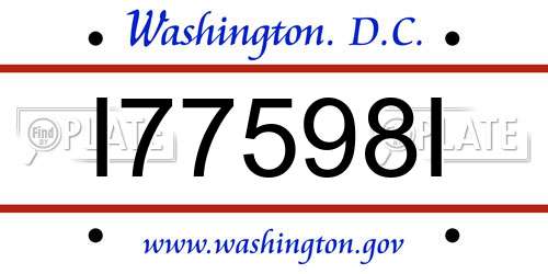 I77598I District Of Columbia License Plate
