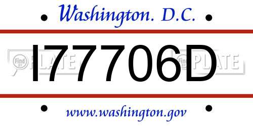I77706D District Of Columbia License Plate