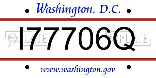 I77706Q District Of Columbia License Plate
