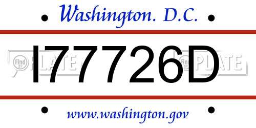 I77726D District Of Columbia License Plate