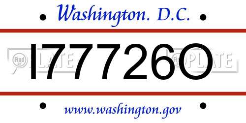 I77726O District Of Columbia License Plate
