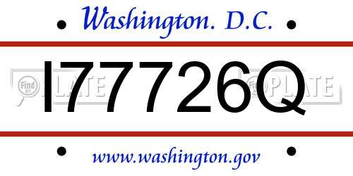 I77726Q District Of Columbia License Plate