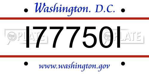 I77750I District Of Columbia License Plate