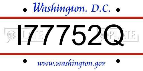 I77752Q District Of Columbia License Plate