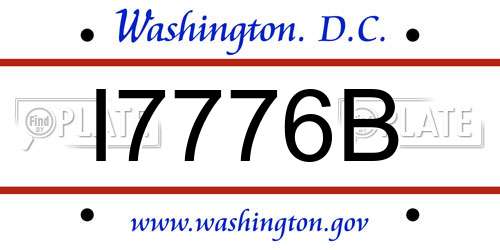 I7776B District Of Columbia License Plate
