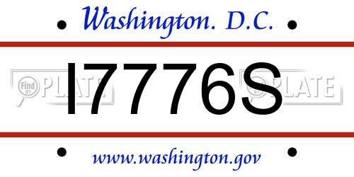 I7776S District Of Columbia License Plate