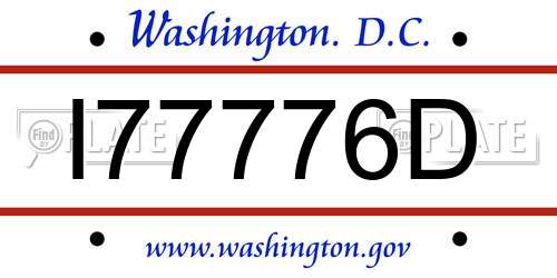 I77776D District Of Columbia License Plate
