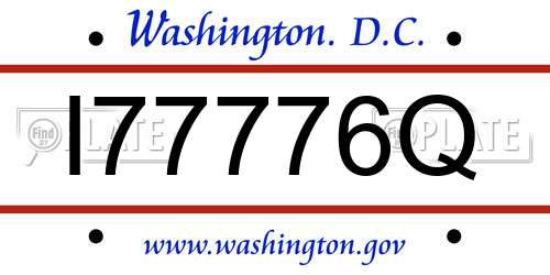 I77776Q District Of Columbia License Plate