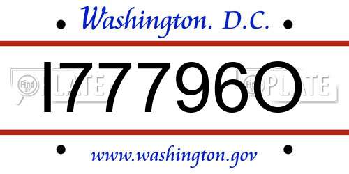 I77796O District Of Columbia License Plate